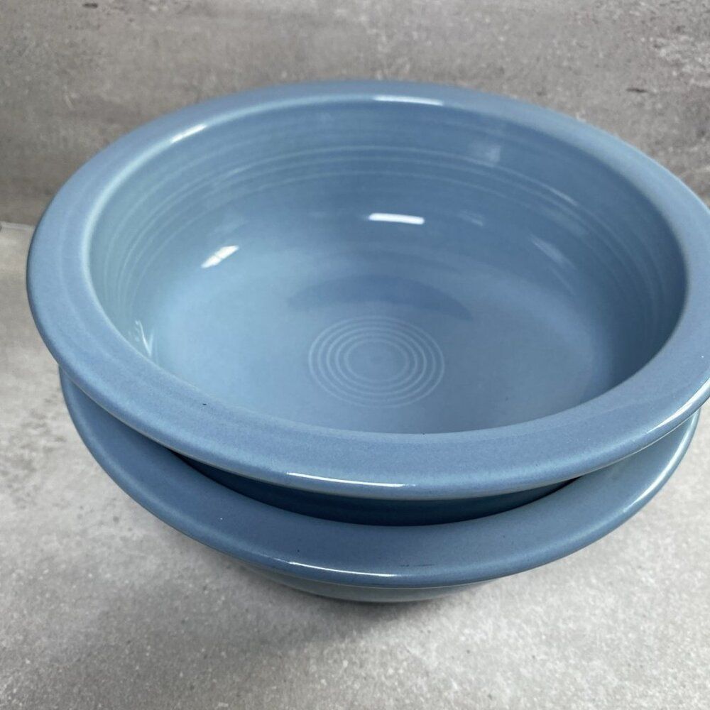 Fiesta Homer Laughlin Ware Peacock Blue 8 3/8”Serving Bowl Set of Two